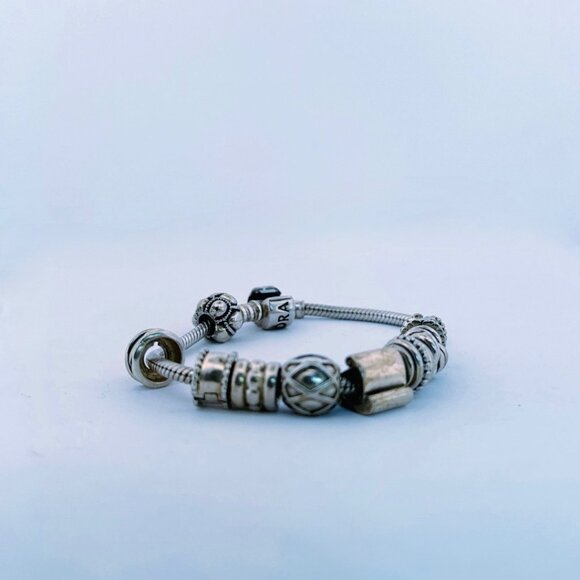 Estate Pandora Sterling Silver 925 Charm Bracelet 7.5” ALE Marked 41.6g - Picture 1 of 8